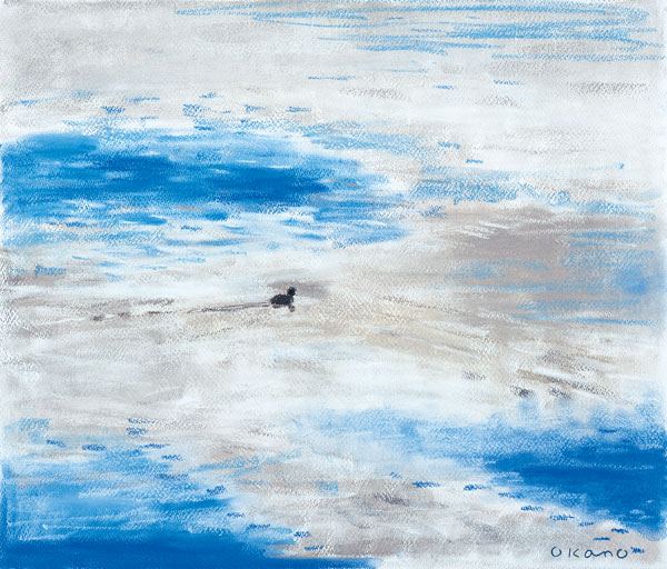 水彩画 霧時雨 SMサイズ 22.7✕15.8cm （【透明水彩で描く】木洩れ陽の 